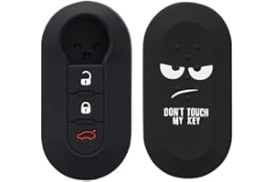 SALPIE Cover Telecomando Auto - Copri Chiave Compatibile Con Fiat – Lancia - Custodia Nera in silicone con 3 tasti , Don't Touch My Key