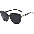 No Name Ltd Black Square Cateye Sunglasses for Women Celeb Retro Vintage Gold Detail Oversize Frame