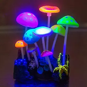 Venus Aqua Aquarium Decoration Artificial Silicon Plant Glowing Effect for Fish Tank (Pink)