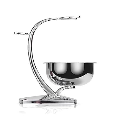GRUTTI Support Blaireau Rasoir et Pinceau de Luxe en Chrome Avec Bol