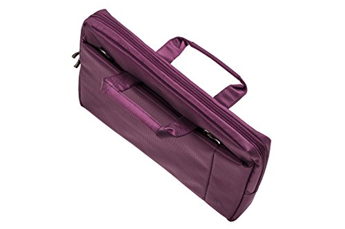 RIVACASE Laptoptasche bis 15.6“ – Kompakte Tasche mit zusätzlich gepolsterten Notebookfach und viel Stauraum – Lila - 9