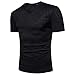 Produktbild Herren T-Shirt URSING Mode Männer Bluse Kurzarm V-Ausschnitt Slim Fit Pullover Shirt mit Casual Tops Basic Shirts Mode Tee Sommer Oberteil Oversize Sweatshirt Sommerhemd Freizeitshirt (M, Schwarz)