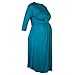 Heavenly Bump Maternity 3/4 Sleeve Wrap Dress - Teal 14 Teal