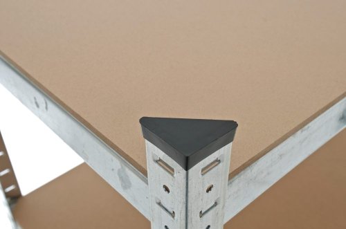 CLP Schwerlastregal BIG, Metall, verzinkt, Tragkraft 1325 kg, 180 x 90 x 45 cm, Lagerregal 5 Böden silber - 4