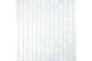 CONWIRE Glas Mosaik iridium weiß Wand Dusche Fliesenspiegel Mosaikfliese Mosaikmatte Mosaikplatte