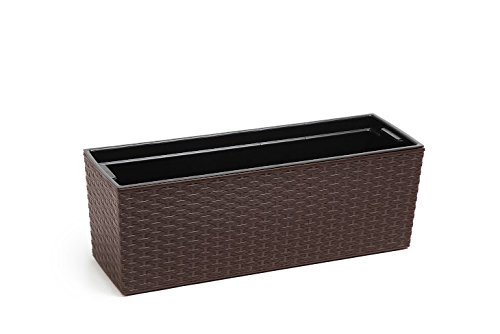 Preisvergleich Produktbild Rattan Blumentopf Übertopf Pflanzkübel Blumenkübel- UV - Beständig 19x56x19,5 cm dunkelbraun
