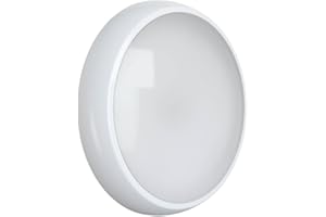 LIGHTHUB LED Multi Wattage Round Bulkhead Ceiling Wall Light, Waterproof, IP65, 120 Lumens/Watt, 8-16W Switchable, 2700K-6000K 5-CCT Switchable