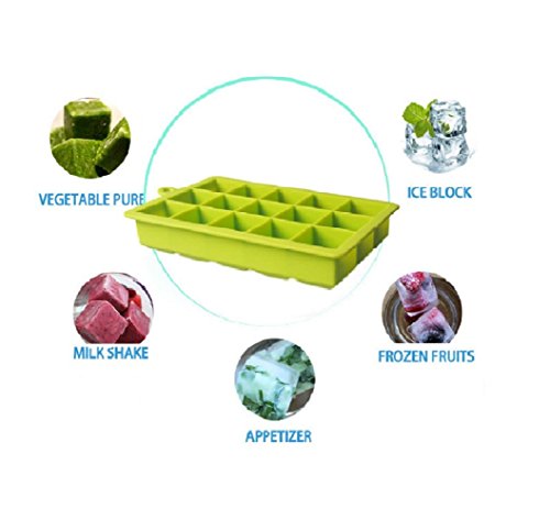 Schönes Leben* 2er Pack Silikon Eiswürfelformen Eiswürfelformer Eiswürfelbereiter 15-Fach 3,3 x 3,3cm wiederverwendbar - 2