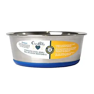 Our Pets DuraPet Premium Dishwasher Safe Stainless Steel Dog Bowl for Food or Water [Multiple Sizes for Small to Large Dogs] in Traditional or Wide Base Design - 2.25 Cup
