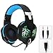Produktbild XU-XIAZHI,G1100 3,5mm Vibration Professionelle Spiel Kopfhörer Spiel Kopfhörer Mit Mikrofon Stereo Bass Atmen Led-Lampe Geeignet Für PC Gamer(Color:SCHWARZ UND BLAU)