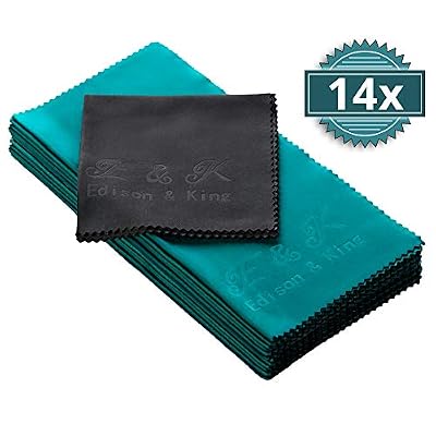 Edison & King Chiffons Microfibre 20 x 20 cm en Multipack - des Chiffons à Lunettes extrêmement Doux et lavables (Pack de 14)