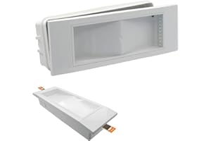 MAKA CHANGE YOUR LIFE QUALITY MAKA Luce di Emergenza LED 5W da Incasso a Parete con Molle, 300 Lumen, 6500K Luce Fredda, Batteria 3.7V 2200mAh, 1 Ora Autonomia, con 4 Adesivi Direzionali Inclusi, per Scale, Corridoi