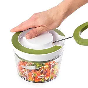 Bharat Plastic Handy Plastic Chopper with Pull Cord Technology and 3 Stainless Steel Blades Eco Friendly Design Vegetable & Fruit Chopper