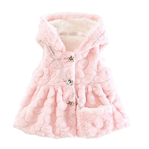 Arrowhunt Baby Girl's Fleece Hooded Gilet with Cross-body Bag