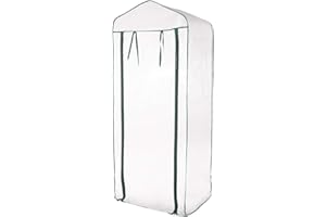 ALMASTORE Telo di Ricambio per Serra da Giardino , Balcone, Terrazzo Trasparente | Varie Misure | Per serre con o senza Ripiani, a Casetta (69x49 - H 157 cm)