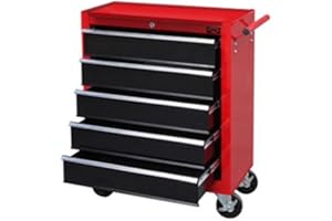 Dirty Pro Tools™ LARGE 5 DRAWER ROLLCAB WITH SIDE TOOL TRAY BALL BEARING SLIDES DRAWERS AND DRAWER DIVIDERS CABINET GARAGE PROFESSIONAL TOOL CHEST BOX