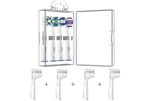 MEDLIFE 4 Packs Hygienic Protective Cover + 1 Electric Toothbrush Heads Storage Case for Oral B Toothbrush Heads