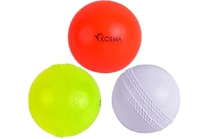 Kosma Pack of 3 Windball Cricket Ball | Indoor & Outdoor Soft Training Cricket Ball for Coaching Practice ( Orange, Yellow & White)