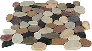 Ark Stone Sliced Pebbles Tiles (Interlocking) Floor & Wall Tiles, Box of 5 Sq.Ft. Himalaya White 12X12 Inch (Himalaya Multicolour, 5)