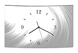 LAUTLOSE Designer Wanduhr Abstrakt grau weiß modern...