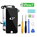 Produktbild HDXYW Für iPhone 7 Schwarz vormontiert Ersatz Display LCD Touchscreen Bildschirm Front Glas Schwarz mit Hörmuschel,Frontkamera & Näherungssensor mit Reparaturset Werkzeuge