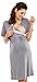 Zeta Ville - Women's Maternity Nursing Nightdress Breastfeeding Nightie - 362c (Graphite, UK 14/16)