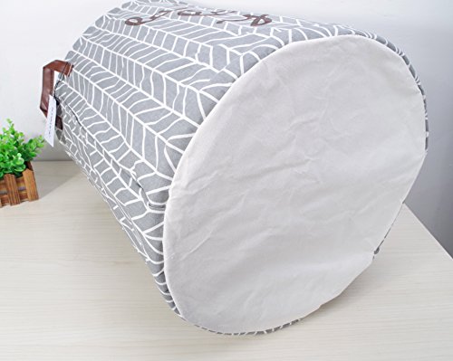 Kimjun Faltbare Haushalt Baumwolle Leinen Runde Waschekorb Hamper Kinder Spielzeug Veranstalter Aufbewahrungskorb Aufbewahrungstasche (Grau) - 5