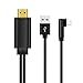 Produktbild Lightning auf HDMI-Kabel iPhone Plug mit dem gleichen Bildschirm Line iPhone HDMI Handy verbunden die TV Video AV Kabel 90 Degree Elbow Lightning-Stecker für iPhone, iPad und iPod Schwarz