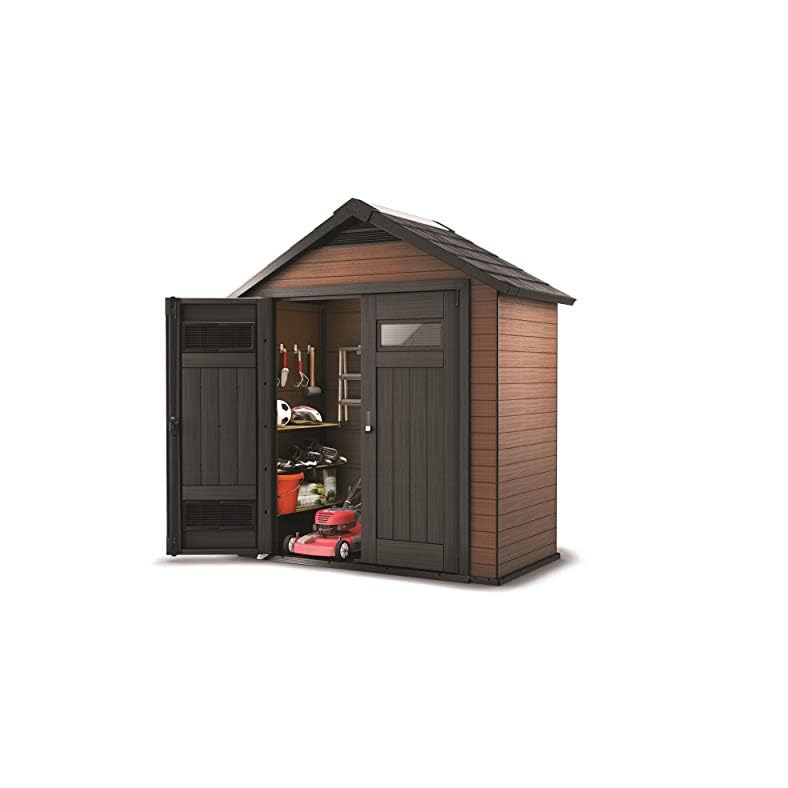 Keter Fusion Outdoor-Gartenschuppen, 121 x 229 cm, Kunststoff, Braun