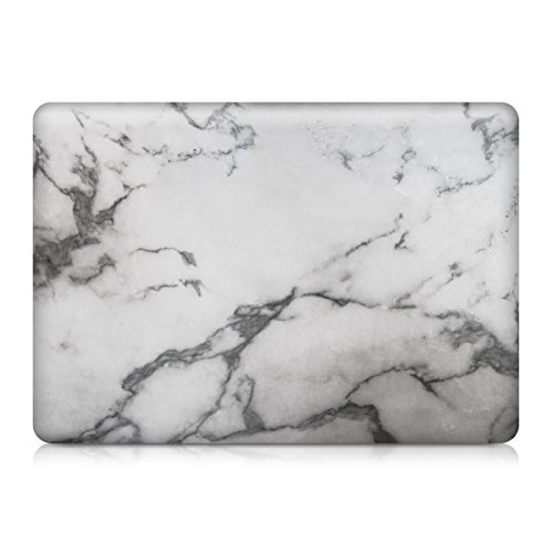 kwmobile Hardcase Laptop Hülle für Apple MacBook Pro 13″ (ab 2016) Touchbar – Marmor Design Weiß Schwarz dünne gummierte Schutzhülle Cover Case Tasche - 2
