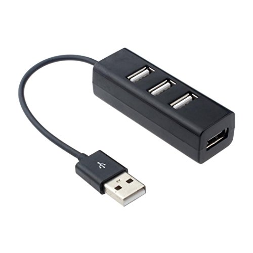 Switchali Mini USB 2.0 Hallo-Speed 4-Port-Teiler-Naben-Adapter für PC Computer (Schwarz)