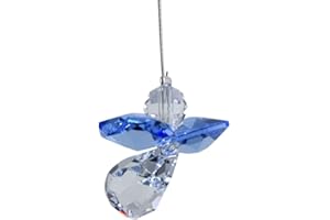 GEOFOSSILS Hanging Crystal Guardian Angel Birthstone Suncatcher SEPTEMBER - SAPPHIRE - Embellished with Swarovski Crystals
