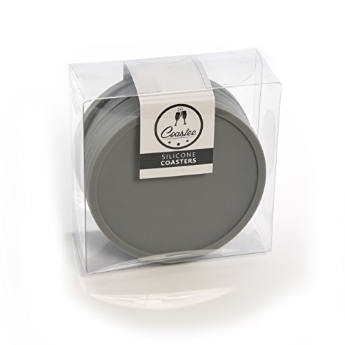 Coastee Silikon-Untersetzer – 8 Stück, grau, Glasuntersetzer-Set für Bar, Wohnzimmer, Küche - 2