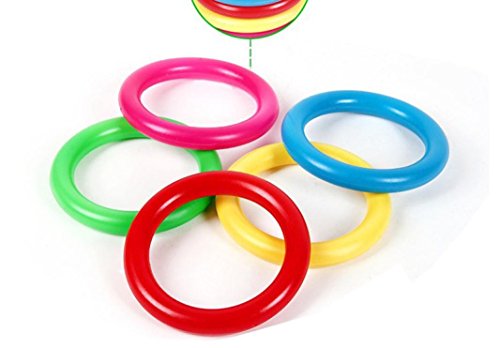 Throwing Rings,Hoop Ring Toss Plastic Ring Toss Quoits Garden Game Pool Toy Outdoor Fun Set NEW
