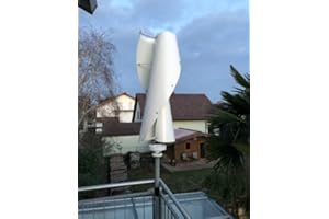 Genway Power Windkraftanlage Vertikal VAWT Weiß 800W 48V Heimgebrauch Achse Windgenerator-Kits 2 Glasfaser Klinge Mit MPPT Laderegler