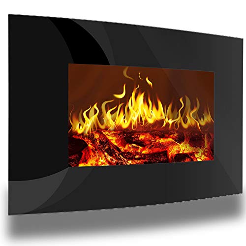 KESSER® Elektrokamin mit Heizung, Kaminofen Wandkamin, Fernbedienung