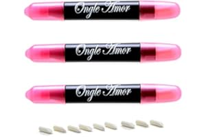ONGLE AMOR stylo correcteur dissolvant ongles -stylo CORRECTEUR vernis semi permanent - ongle en gel - nail art - baby boomer +9 mines de rechange stylo dissolvant - SET DE 3 CRAYON DISSOLVANT (3 stylos)