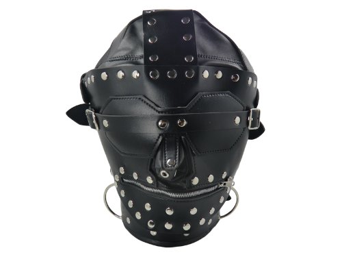 Preisvergleich Produktbild Sklaven Maske schwarz mit Nieten