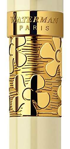 Waterman Elegance Ivory Gold Trim Medium Nib Fountain Pen - Gift Boxed