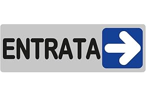 TLDSHOP® - Etichetta ADESIVA 15 x 5" ENTRATA con freccia direzionale dx " - Orizzontale - Contenuto confezione: 1