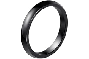 Joielavie Bague Anneau Céramique Rose Bleue Noire Blanche Demi Jonc 3MM Alliance Fiançailles Mariage Couple Bijoux Homme Femme