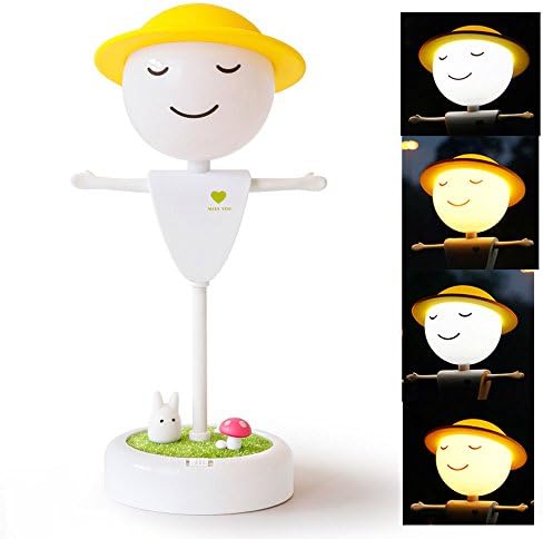TWOTW TWOTW LED Night Light Scarecrow Touch/Vibration Sensor Dimmable Night Lamp Kids Bedroom Nursery Chargable Night Light Projector Desk Lamp for Baby Room Kids Nursery and Outdoor