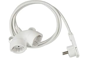 Brennenstuhl Cable alargador de Corriente 3 Metros con Dos enchufes (alargador eléctrico, Cable de 3 m, Doble extensión, 2 Conectores) Blanco