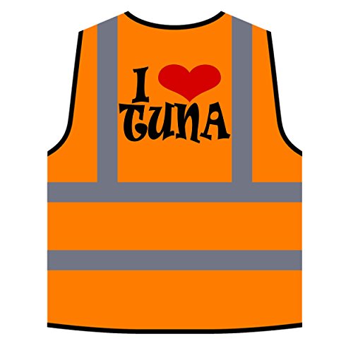 Ich liebe Thunfisch Neuheit Personalisierte High Visibility Orange Sicherheitsjacke Weste r10vo - 4