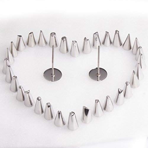 ZeWoo 32 Spritztüllen Set, Kuchen, Plätzchen, Keksen und Torten Deko Decorating Tools aus Edelstahl Icing Piping Düsen Kuchen Dekoration Tipps DIY Werkzeug - 2