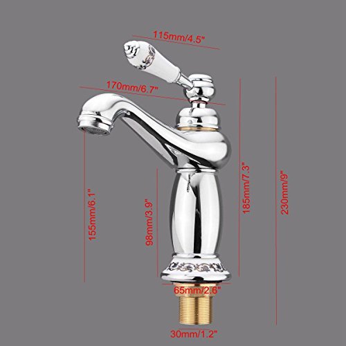 KING DO WAY Wasserhahn Modern Einhebel Wasserhahn Waschbecken Mischbatterie Waschbecken Armatur Silber - 6