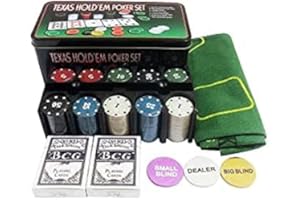 V7® Poker Set - 200 Pcs Laser Chips Texas Hold Em Cards Dice Decks Casino Game Family Friends Party