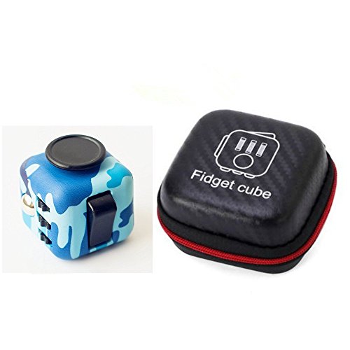 Fidget Cube With Case Desk Toy Set Clicker Joystick Buttons For Stress Anxiety Focus ADHD Autism Adults Kids Students Office Gift Pack (Camo Blue) Fidget Cube With Case Desk Toy Set Clicker Joystick Buttons For Stress Anxiety Focus ADHD Autism Adults Kids Students Office Gift Pack (Camo Blue)