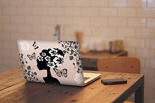 Pandora 10008, Blumen, Skin-Aufkleber Folie Sticker Laptop Vinyl Designfolie Decal mit Ledernachbildung Laminat und Farbig Design für Laptop 14″ - 3