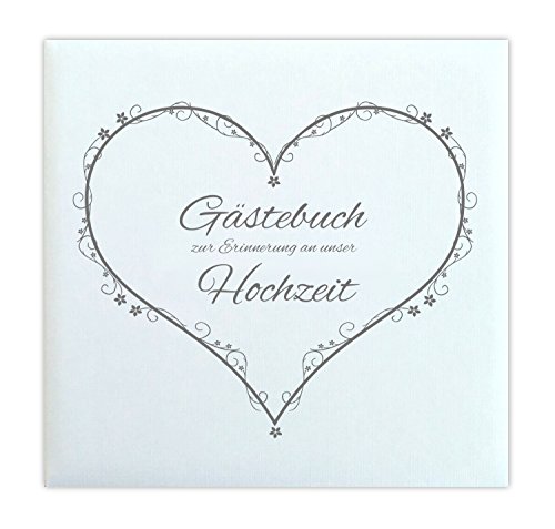 Gästebuch hochzeit, Format 24 x 24 cm, 120 weiße Seiten